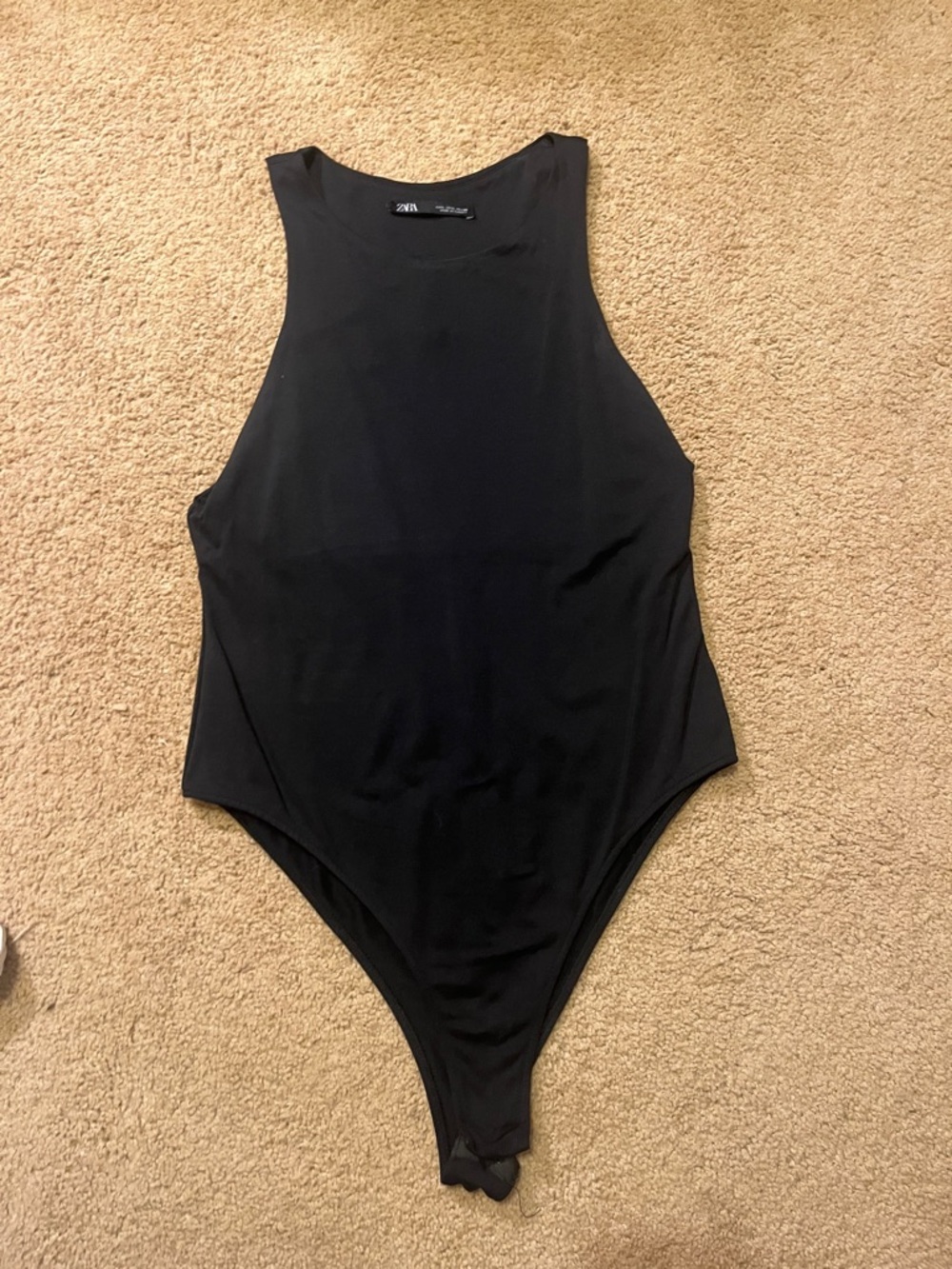 Zara Black High-Neck Sleeveless Bodysuit